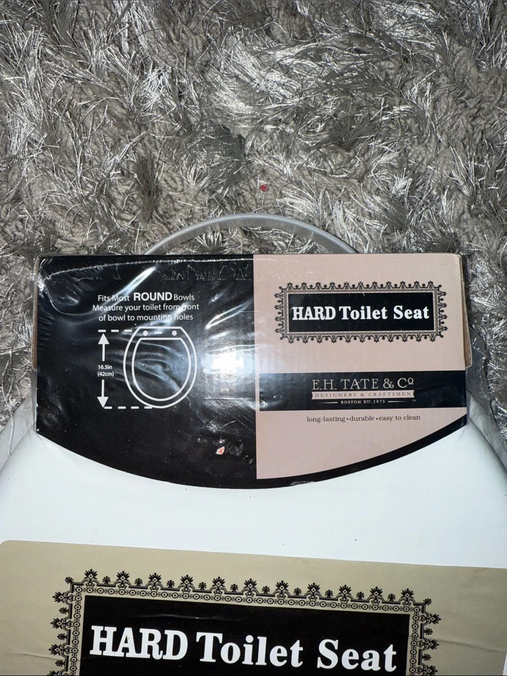 White Hard Toilet Seat Standard Size